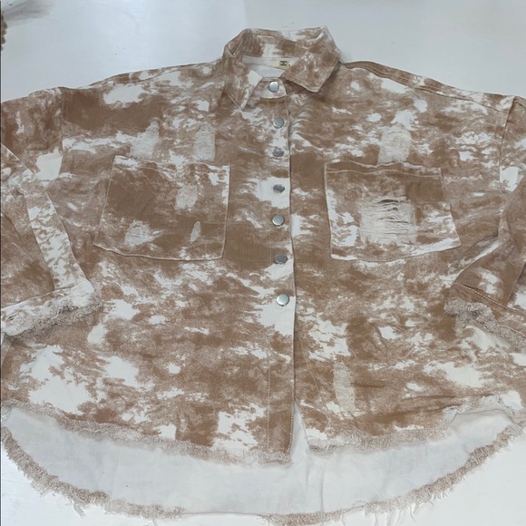 POL Tops - POL tie dye distressed shacket size small